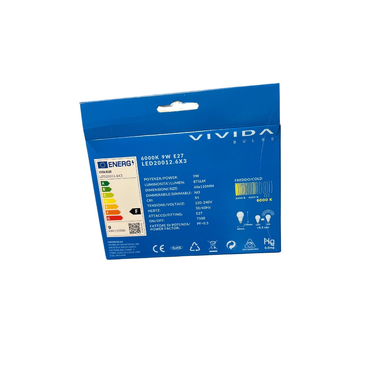 Tripack Lampadine LED E27 9 W 3