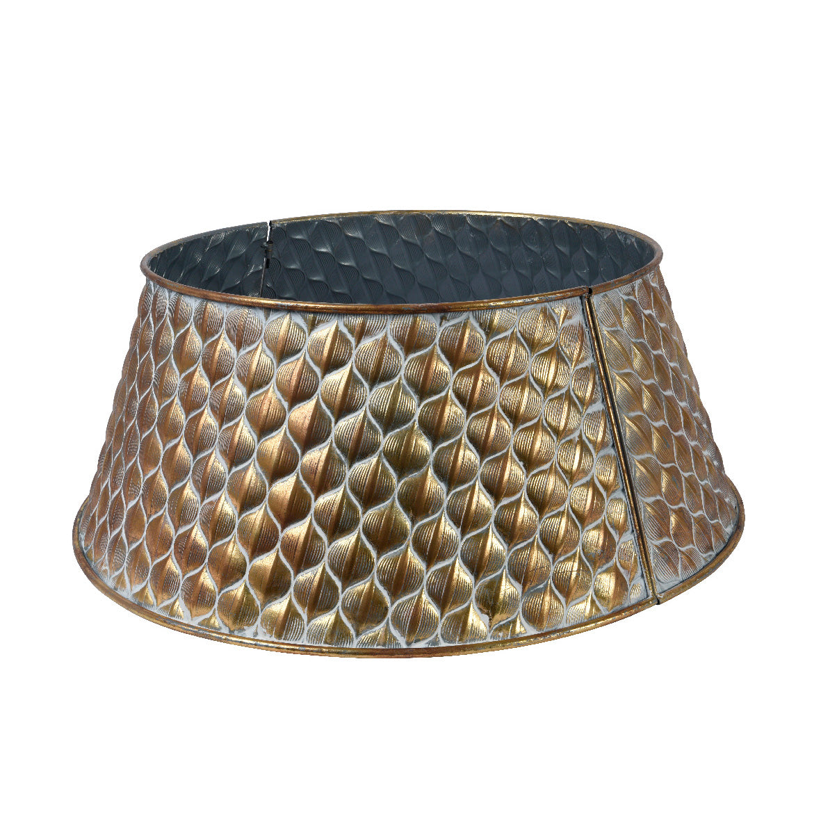 Copribase albero in ferro oro antico rigato