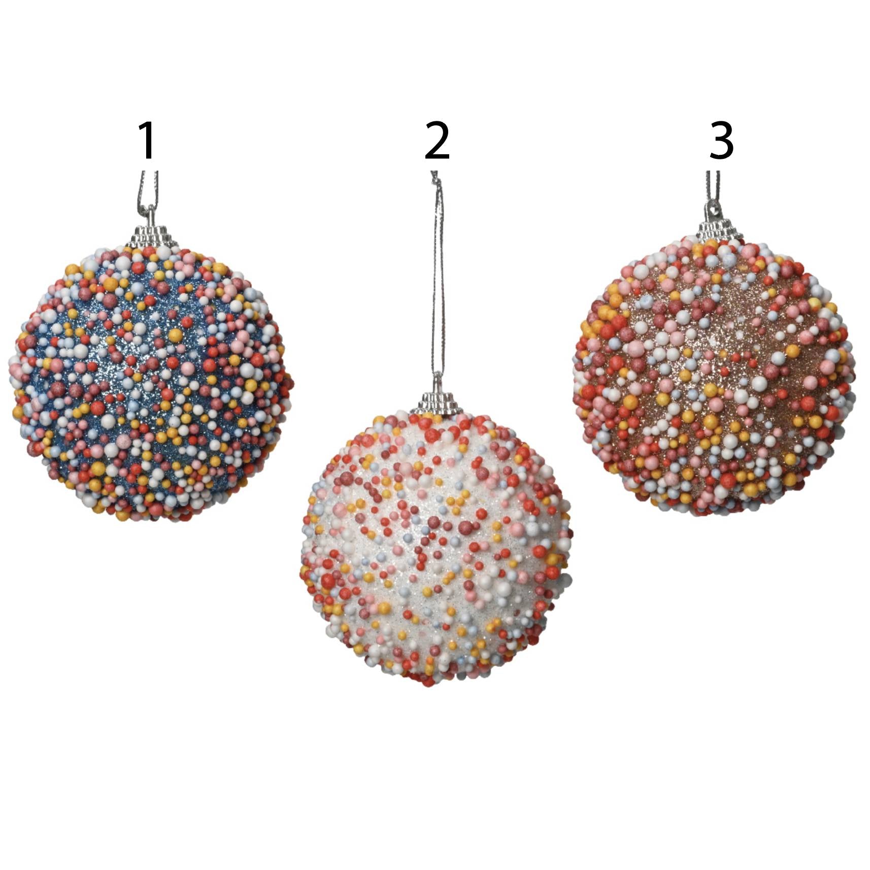 Pallina bollicine glitter 8 cm