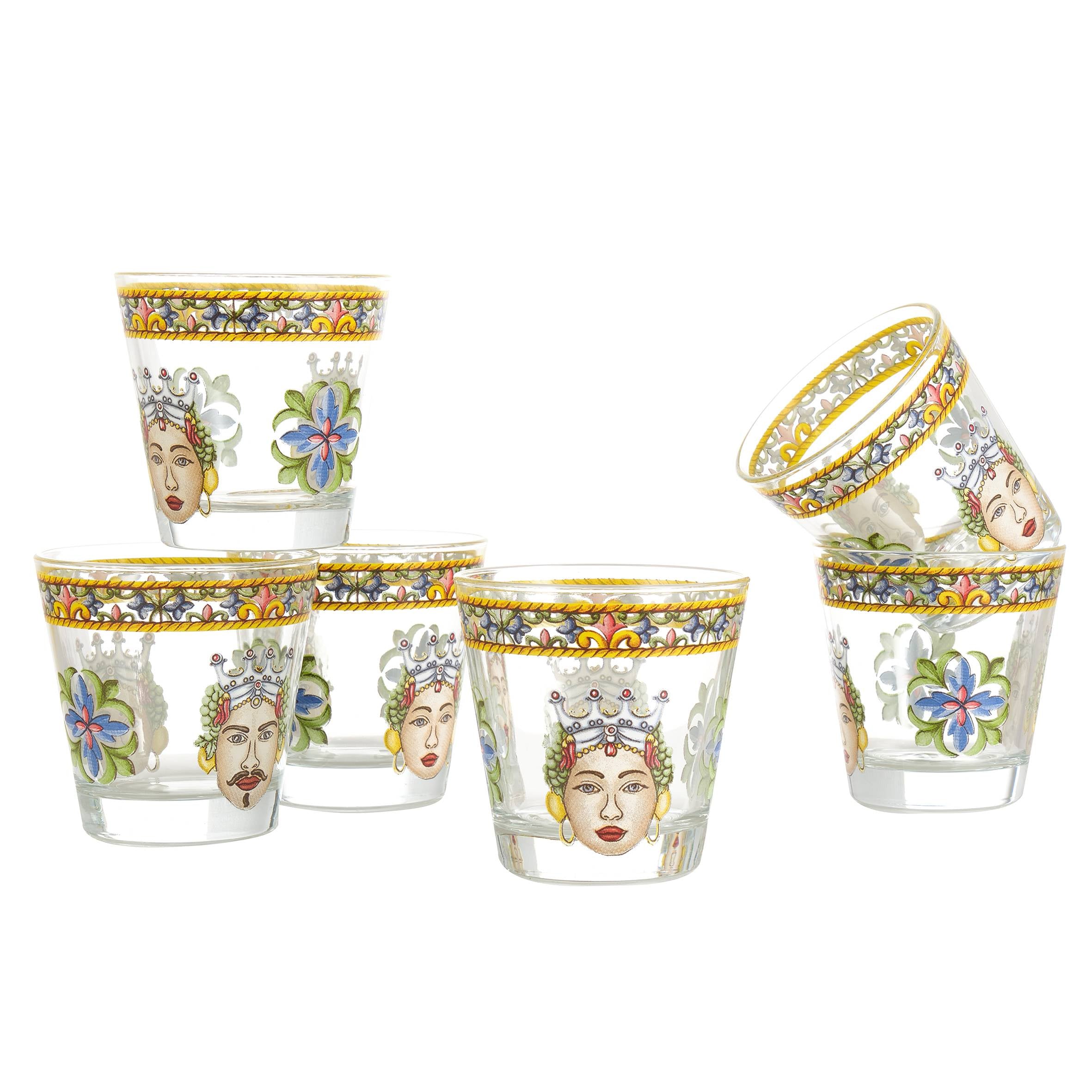 Set 6 bicchieri Testa moro
