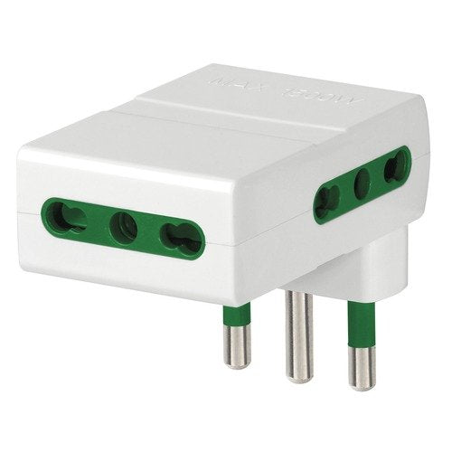 Adattatore multiplo S17 + 3P17/11 bianco