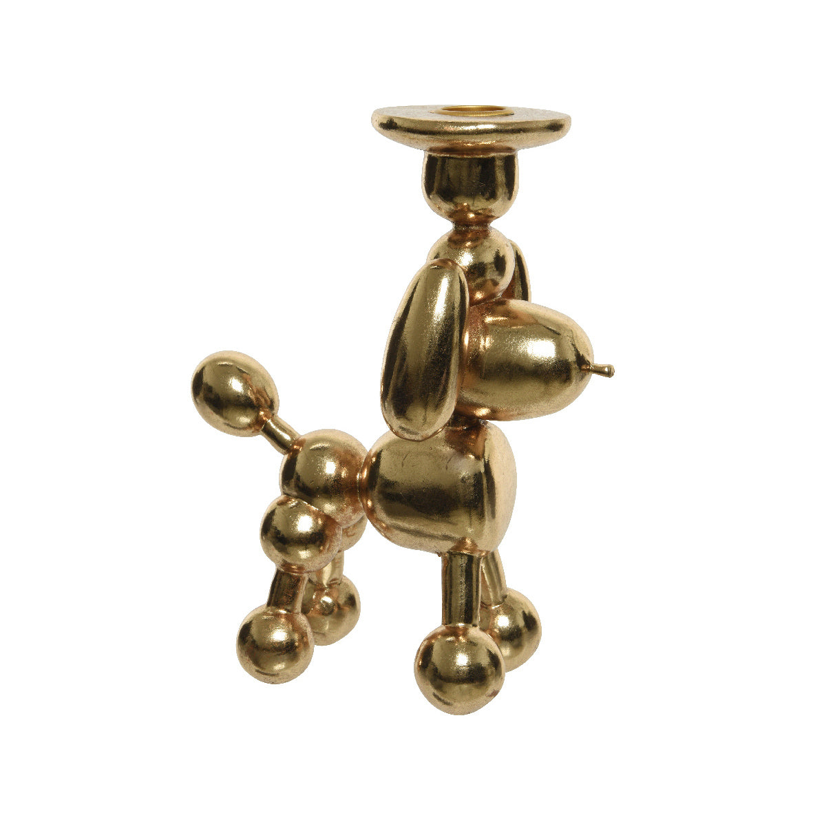 Portacandela cane oro 21 cm