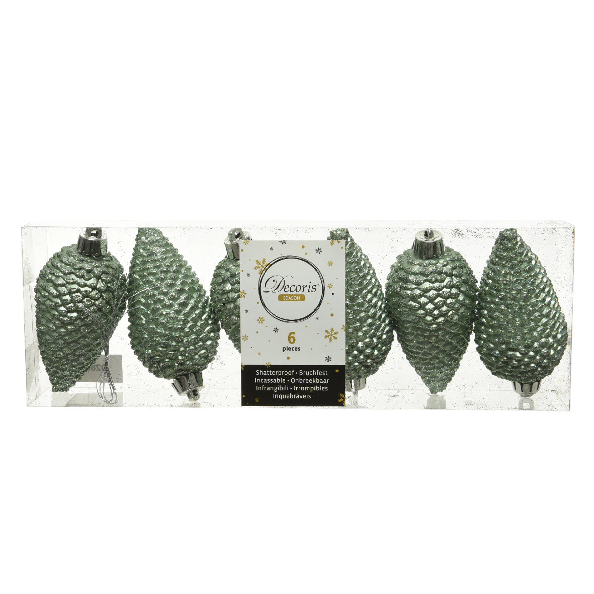 Kit 6 pigne natalizie 8 cm