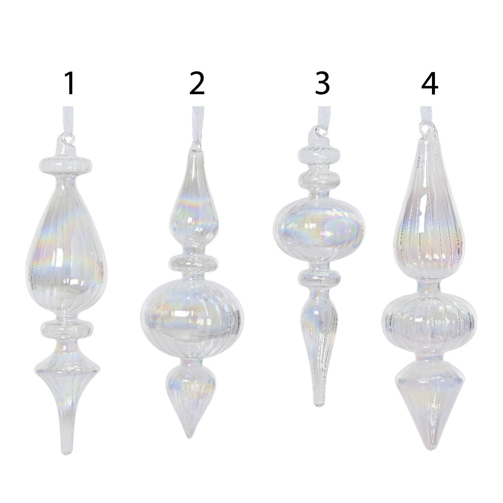 Pendaglio natalizio trasparente iridescende 22 cm