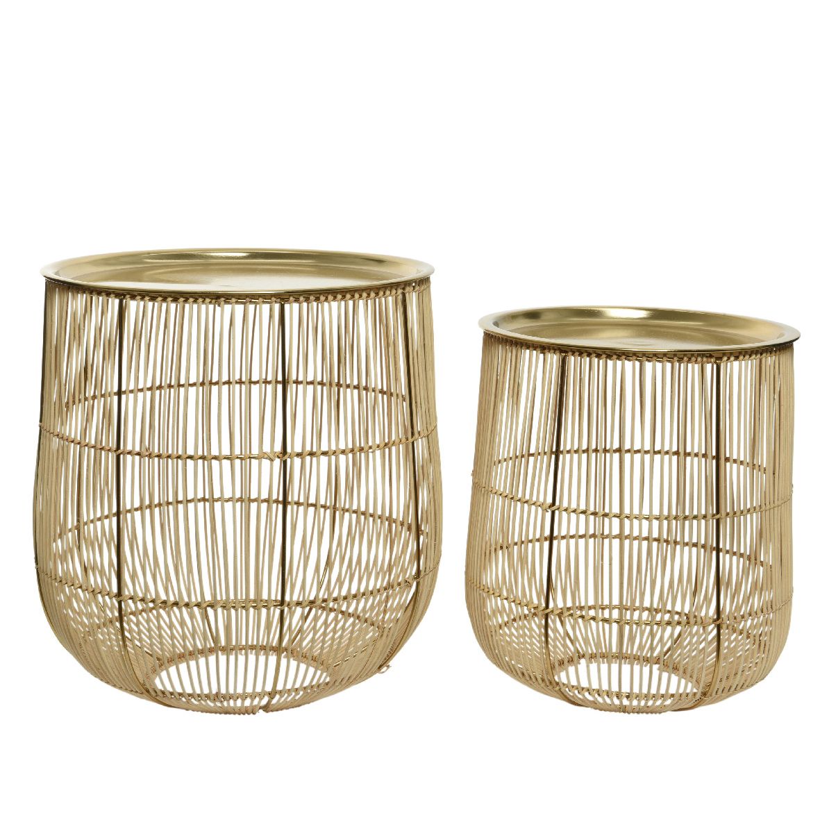 Tavolino in rattan oro