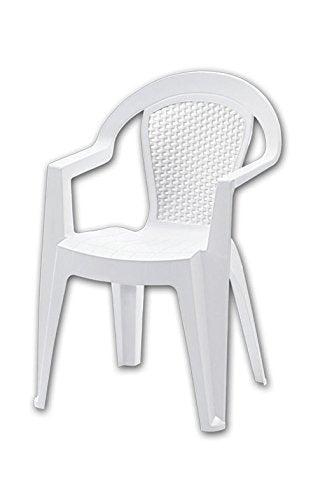 SEDIA SOFIA CON BRACCIOLI IN RATTAN COLORE BIANCO - DIMAPLAST 4004371