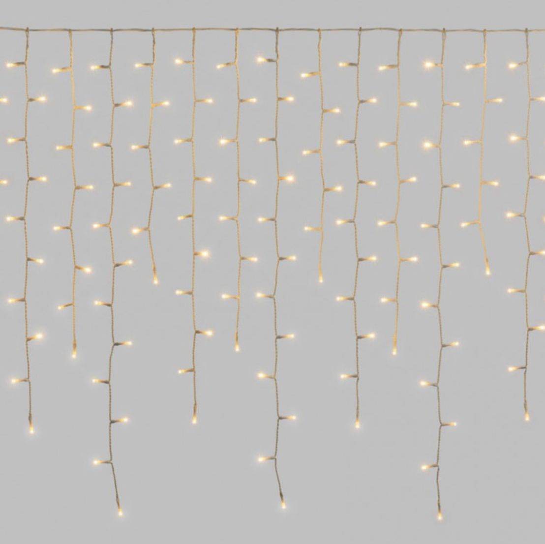 Tenda luminosa LED natalizia da esterno bianco caldo