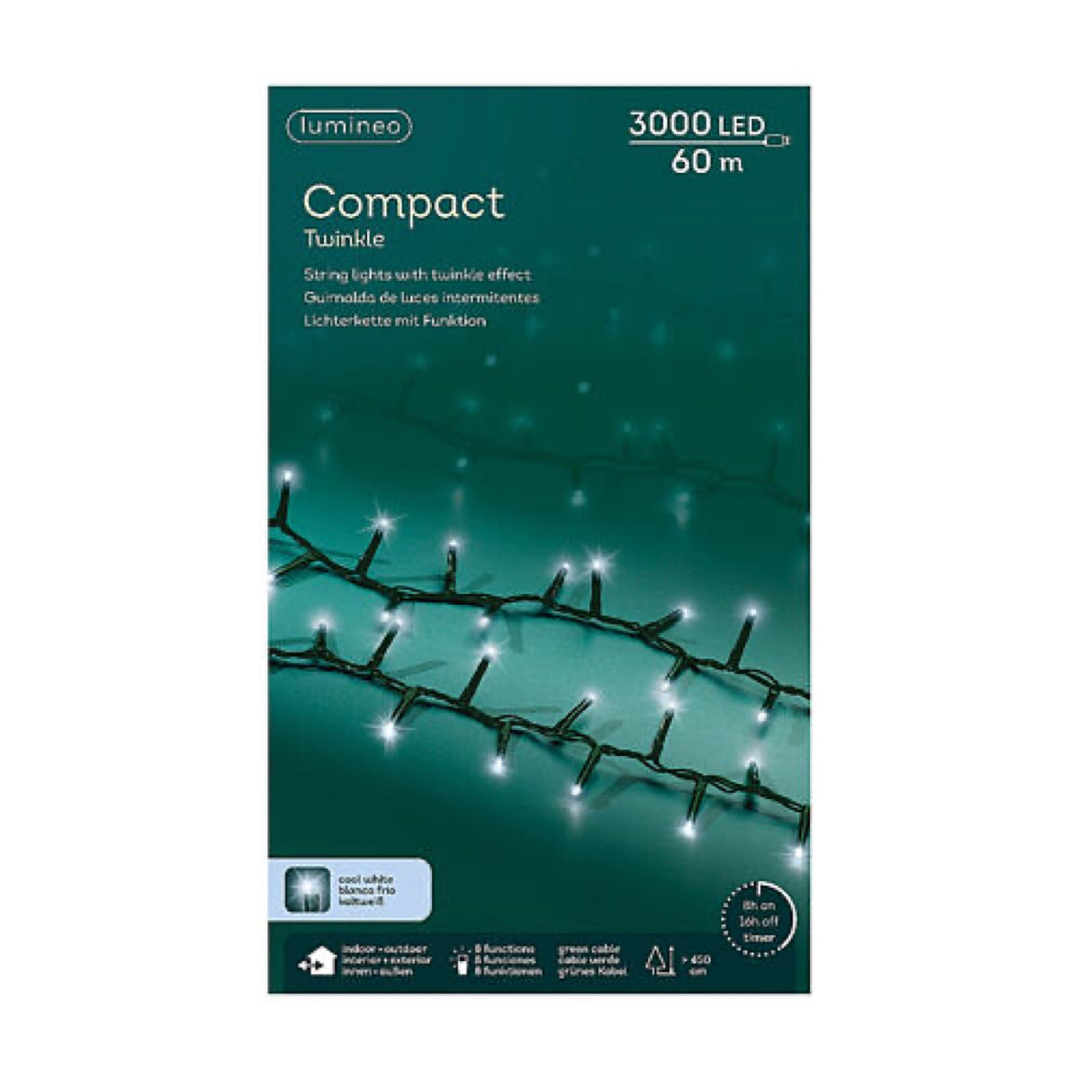 Catena di Luci 60 m 3000 LED Bianco Freddo