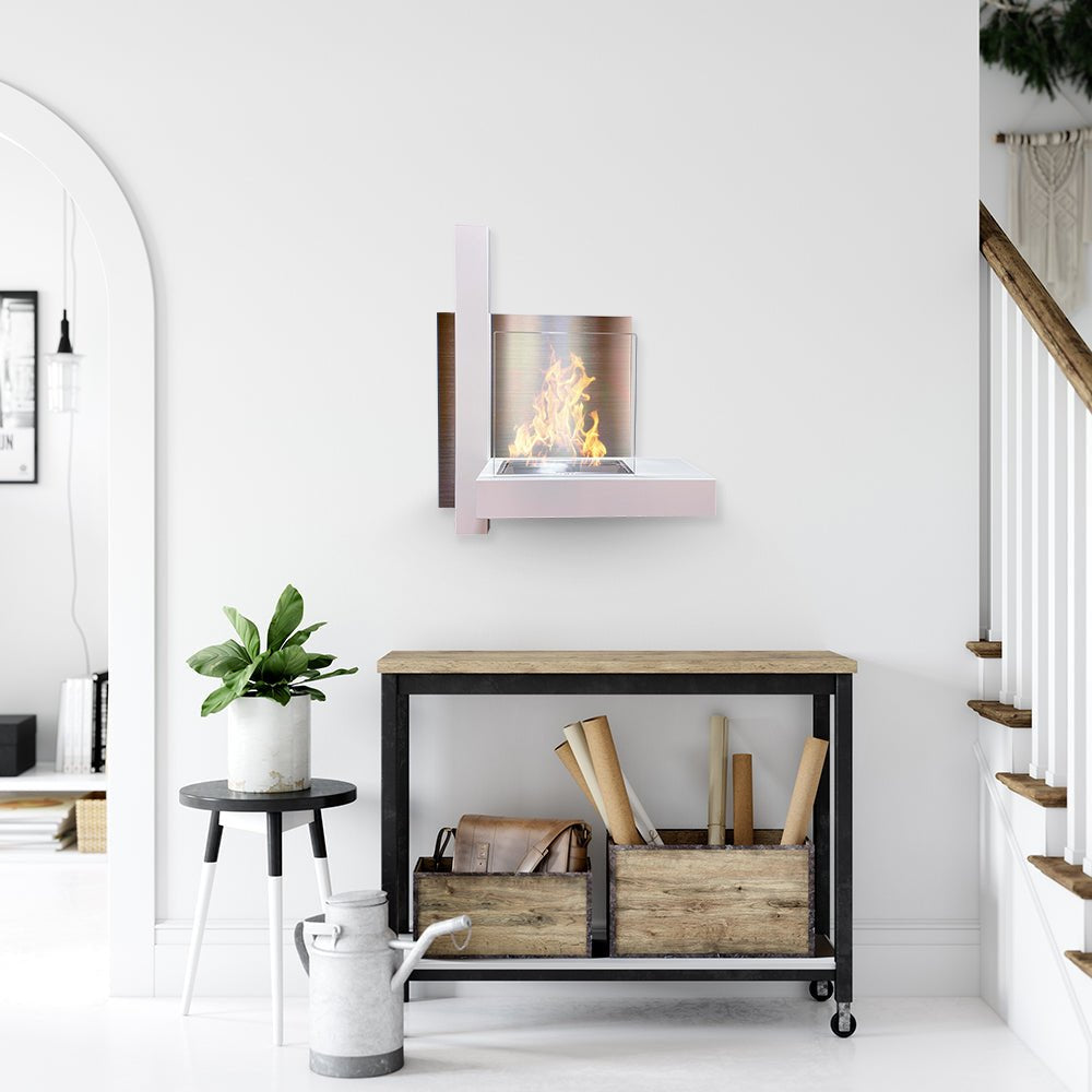 Camino a bioetanolo da parete VIENNA Bianco 7