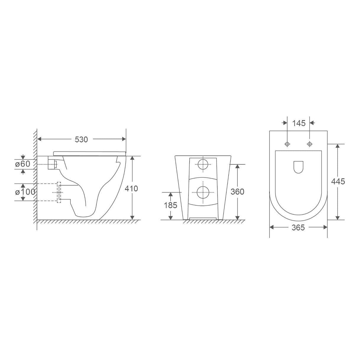 Set Sanitari Vaso + Bidet + Coprivaso OV8 4