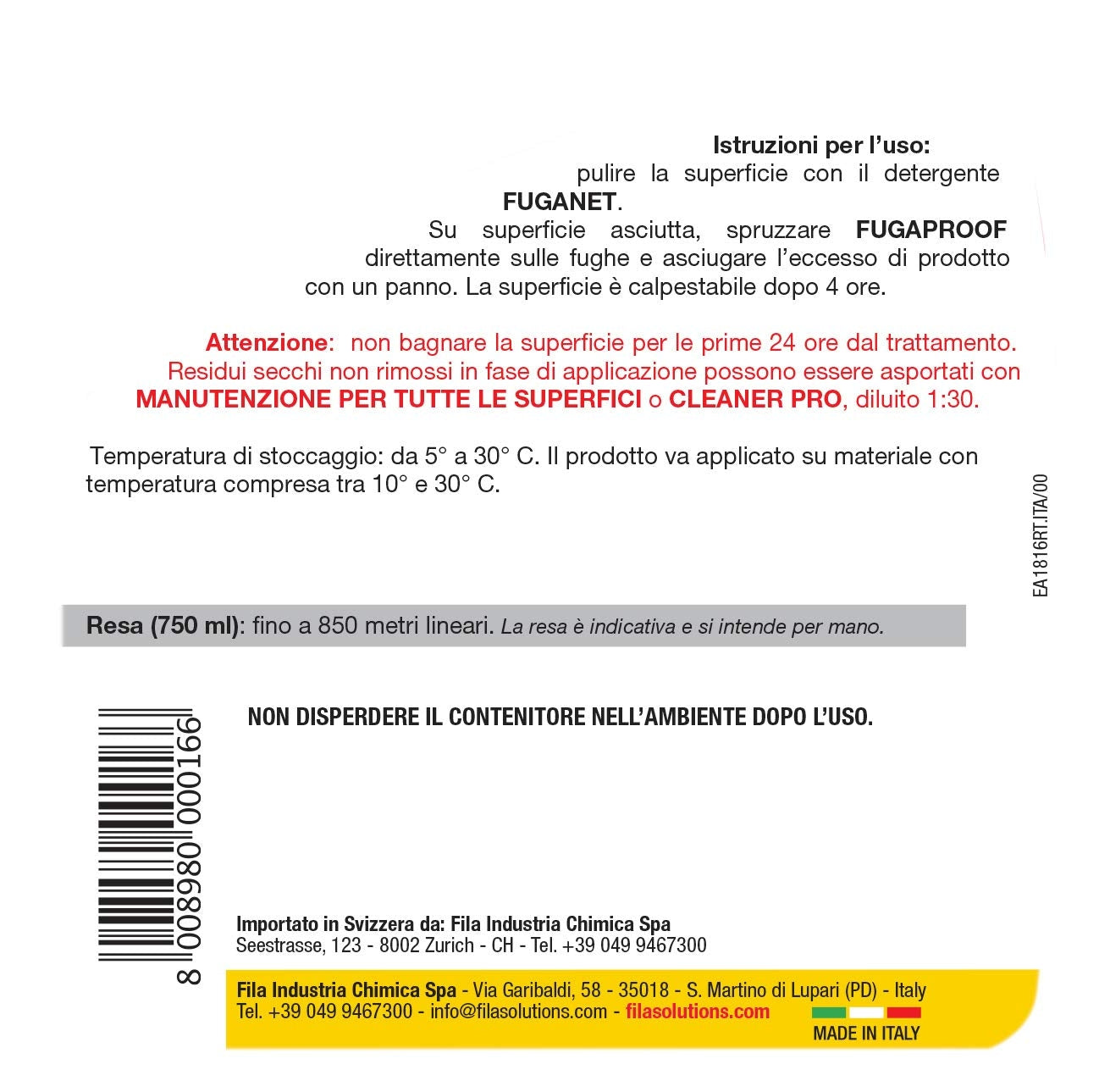 Protettivo Fughe Fugaproof FILA 750ml 3