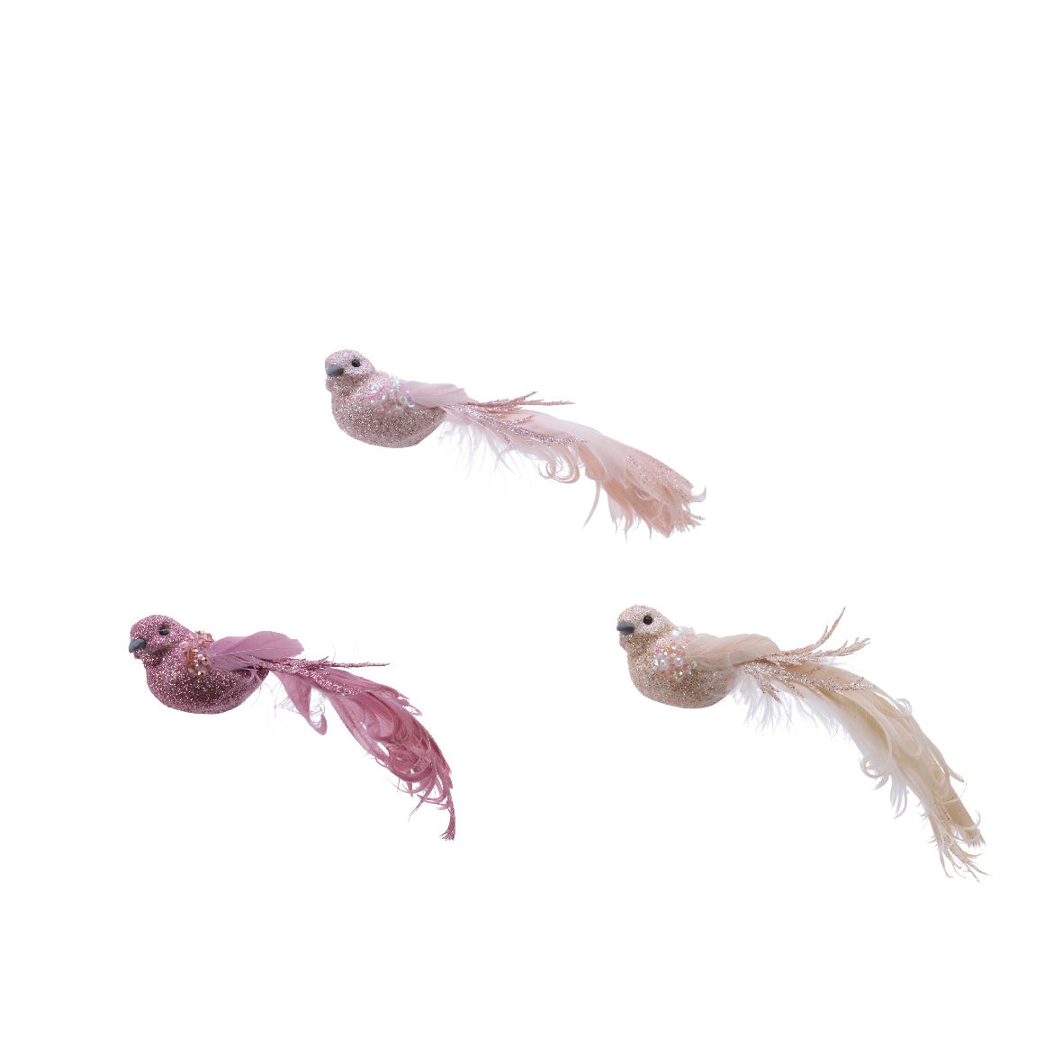 Uccellino clip con piume