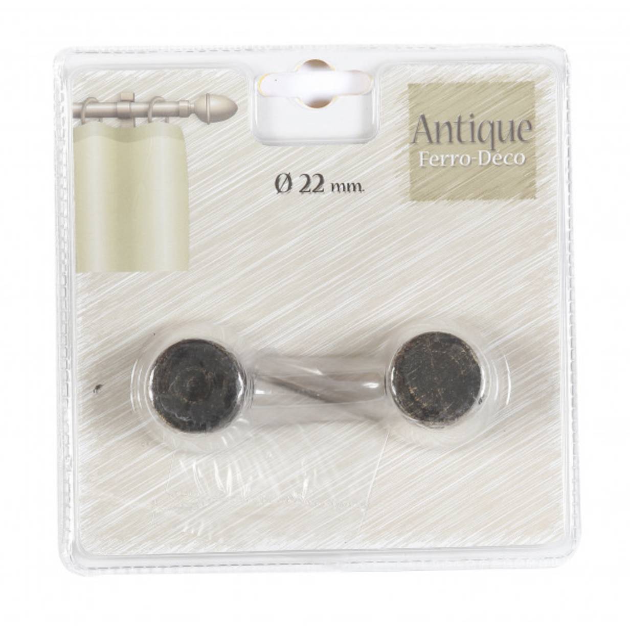 Finale bastone tenda tappo nero oro 2Pz