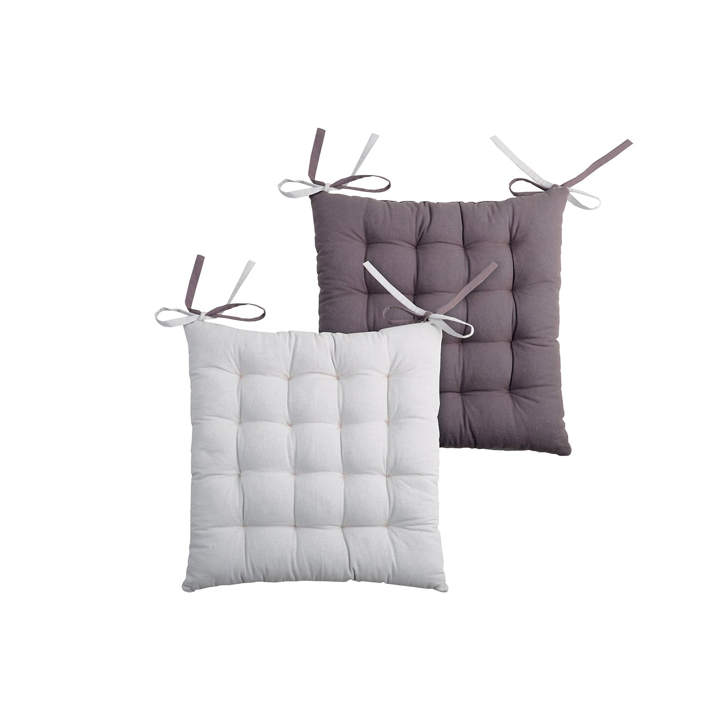 Cuscino coprisedia Duo Galette perle/ grigio