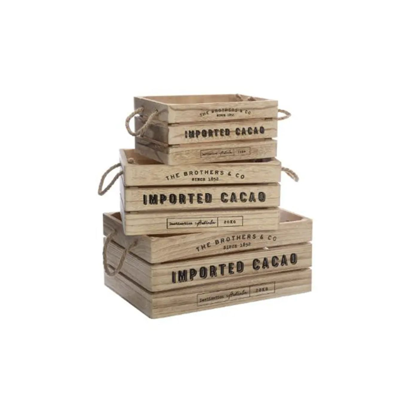 Cassa in legno "Imported Cocoa" effetto vintage
