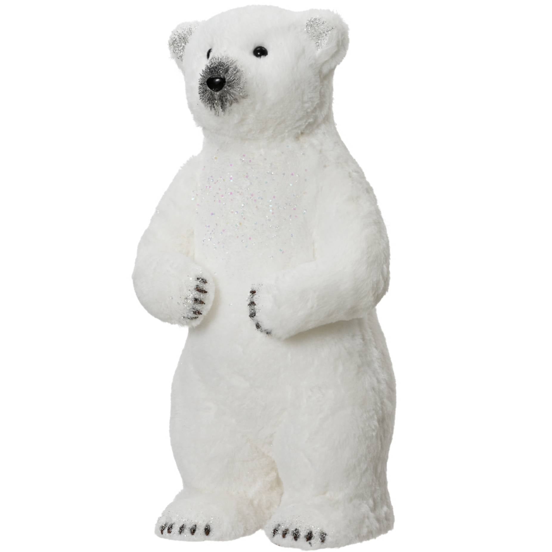 Orso polare bianco glitter 60 cm
