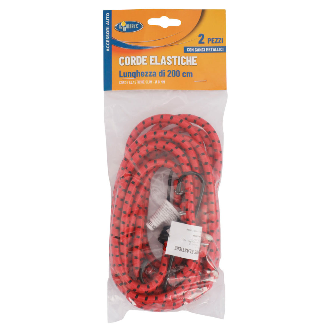 Coppia legabagagli con gancio in ferro 2 mt lubex