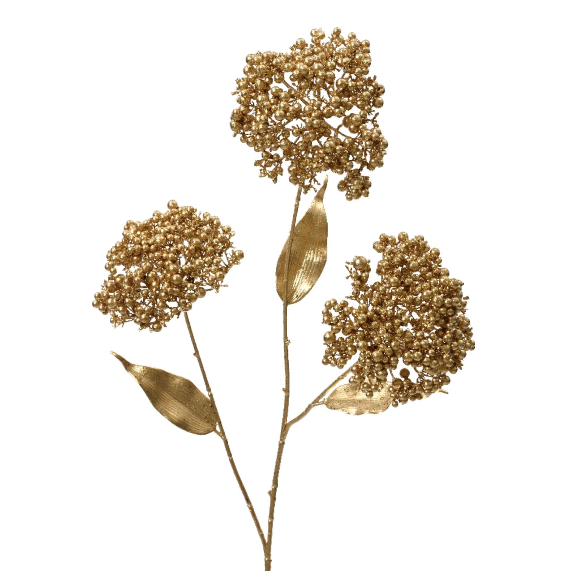 Fiore natalizio glitter oro 86 cm