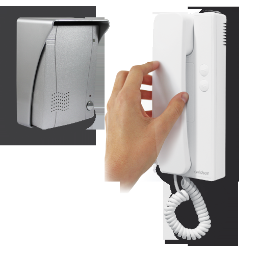 Citofono 2 fili Con pusantiera in metallo Con portanome