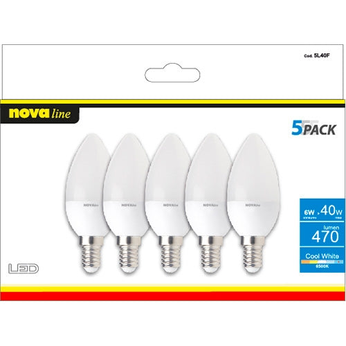 Set 5 Lampadine LED Oliva 6W E14