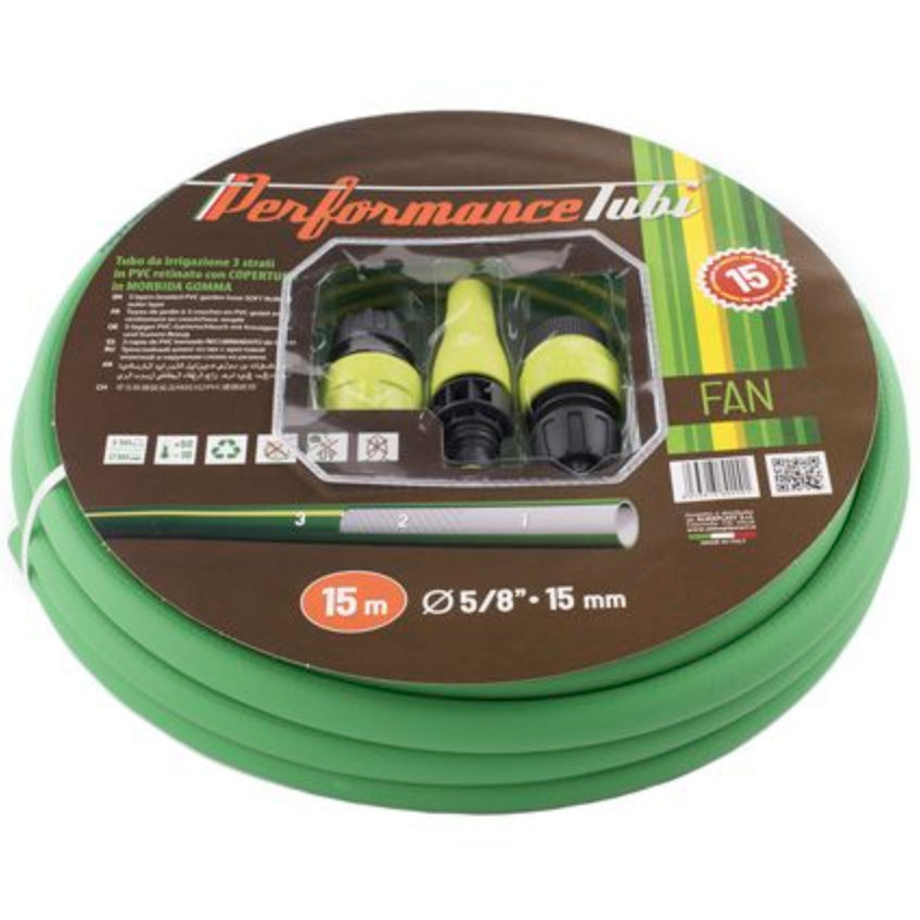 Kit tubo irrigazione retinato 15 mm x 15 mt 5/8"