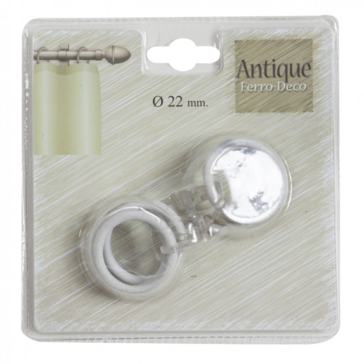 8 anelli in metallo bianco per tende