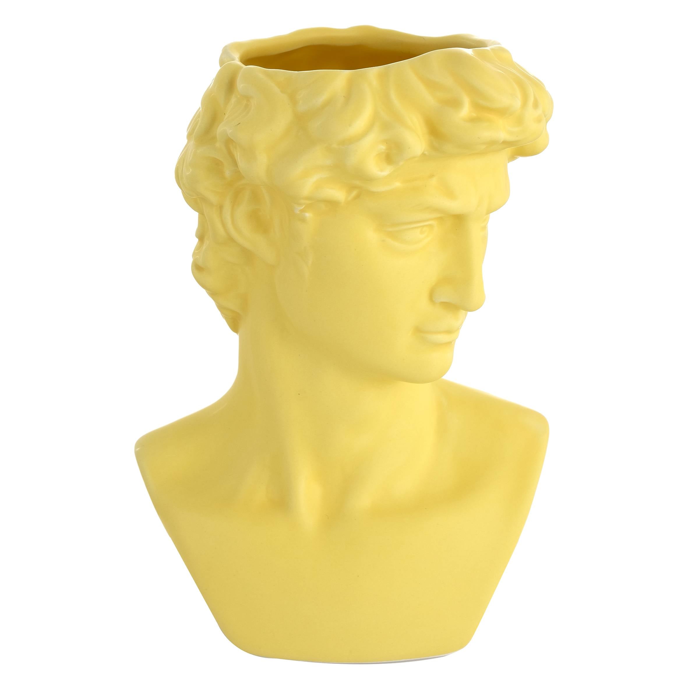 Vaso busto David giallo 19cm