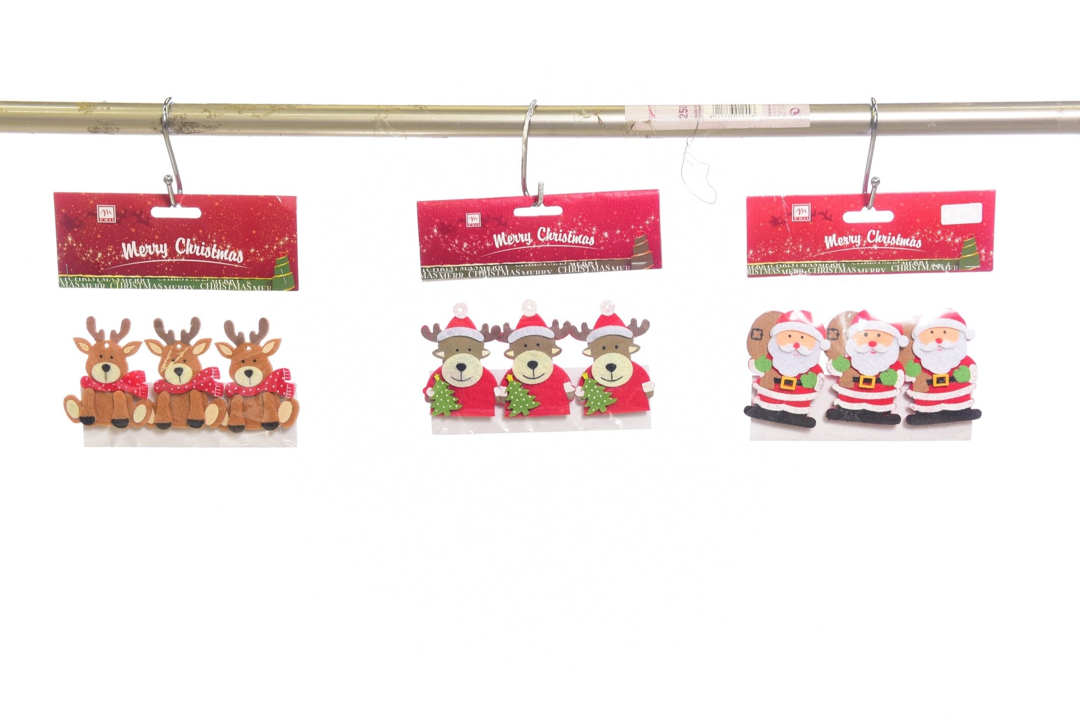 Set 3 mollette pannolenci natalizie