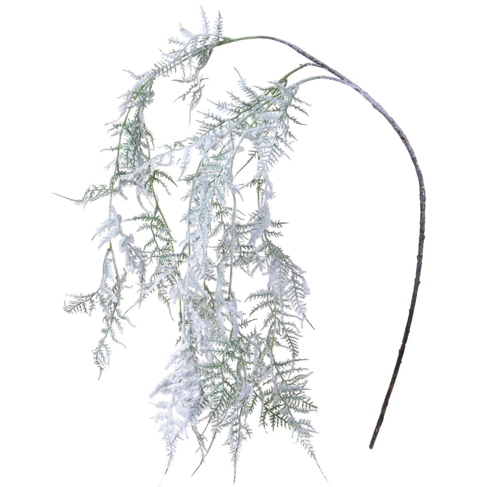 Abete cadente innevato e glitterato 120 cm