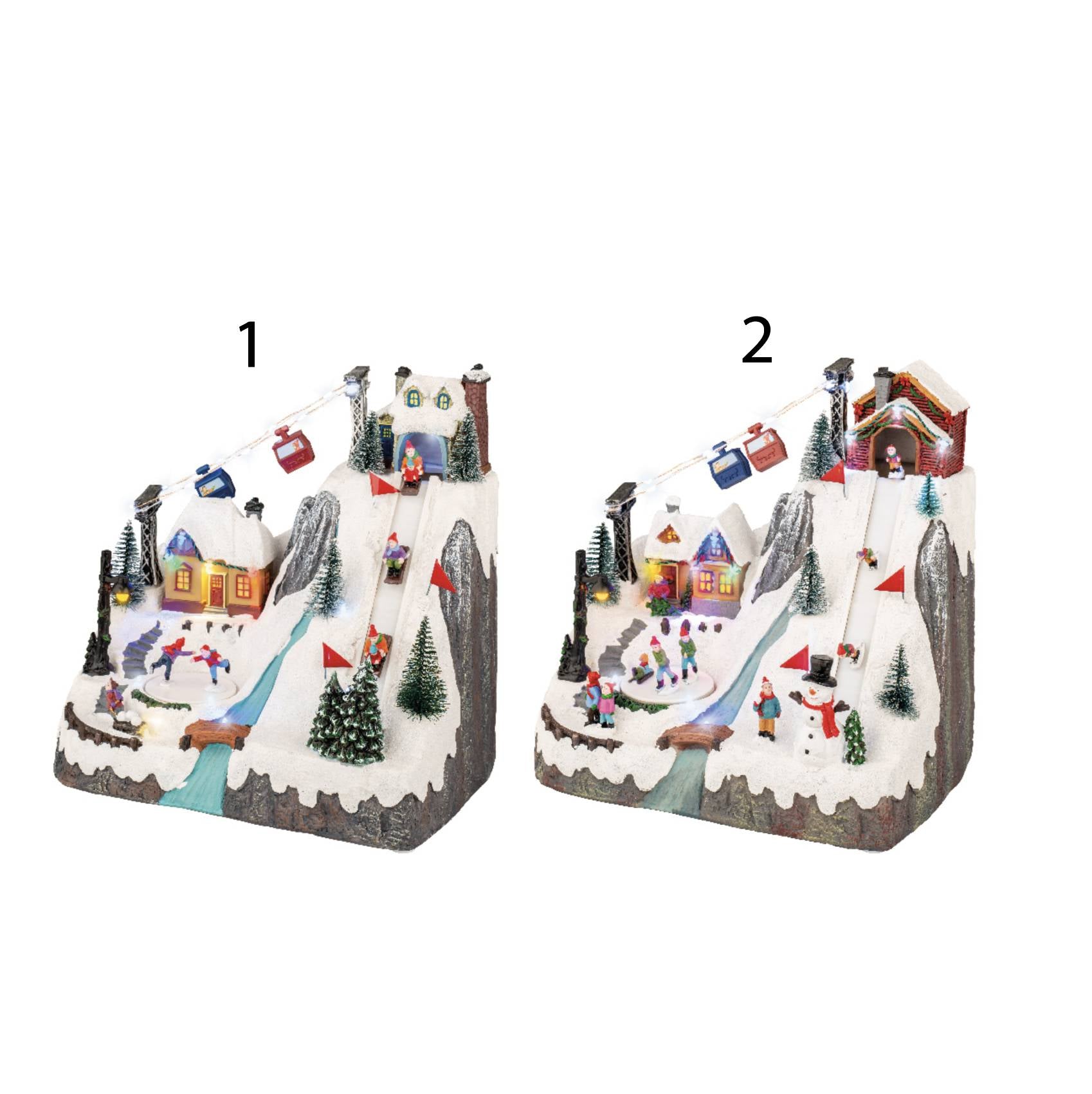 Villaggio natalizio LED pista sci