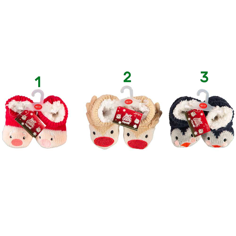 Scarpa X-mas natalizia ad uncinetto per neonato