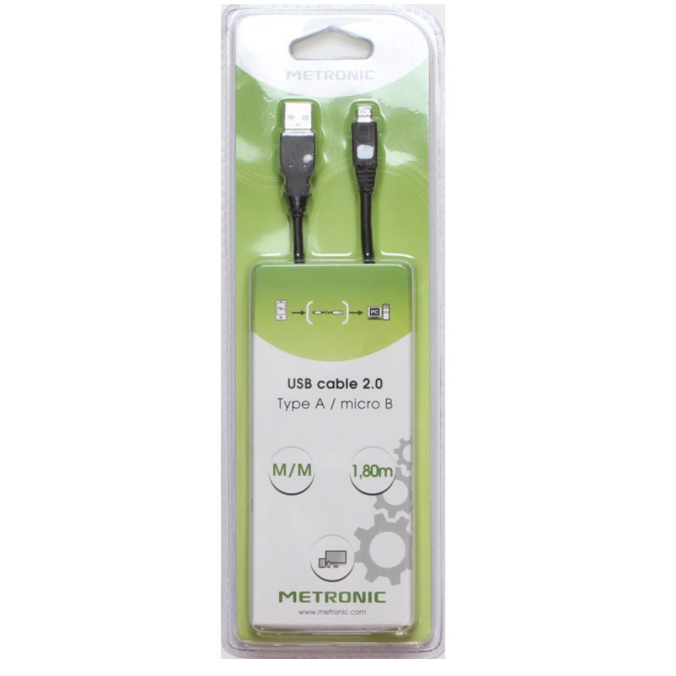 Cavo Micro-USB / USB-A 1,8 m - Nero