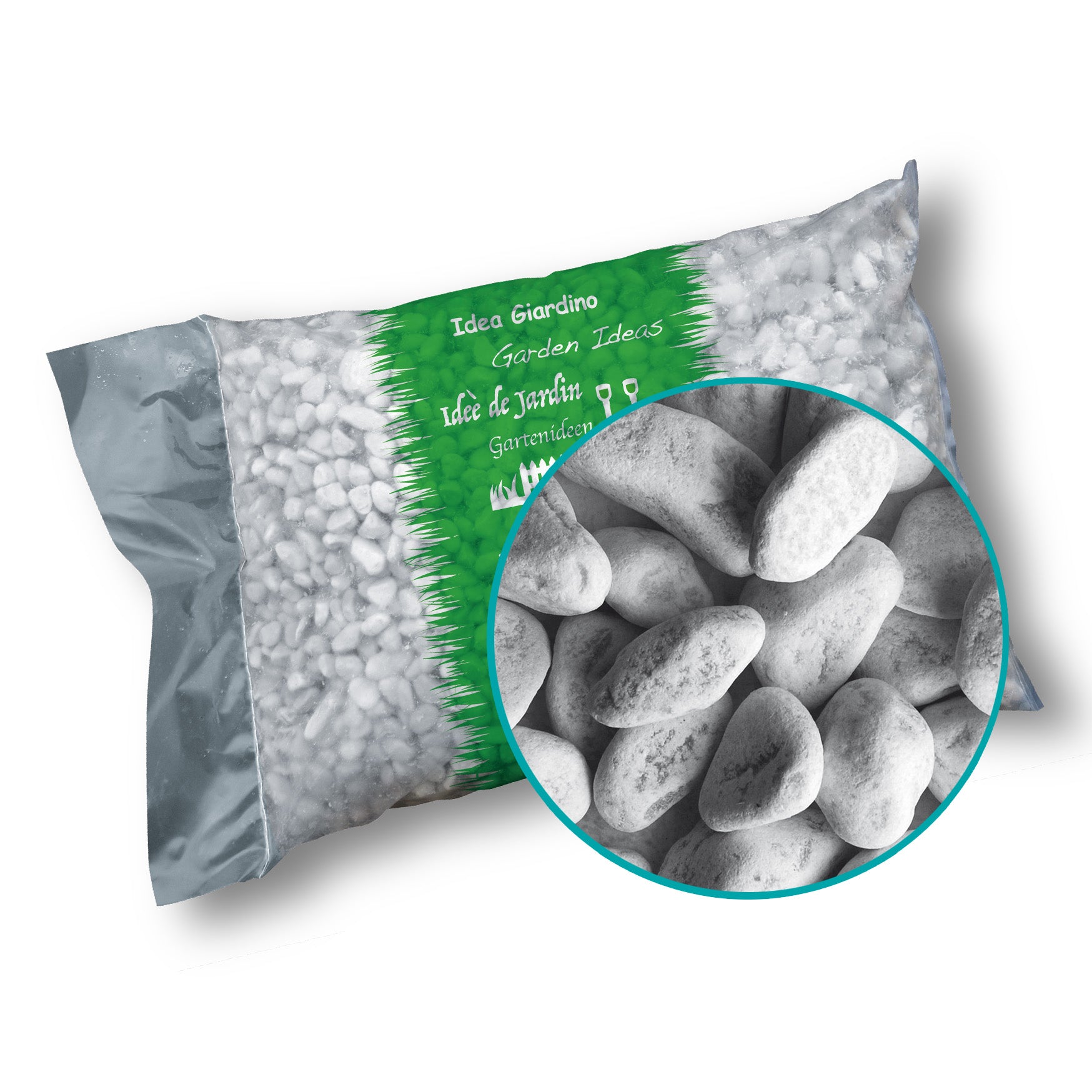 Ciottoli Bianchi decorativi 40/60 20KG