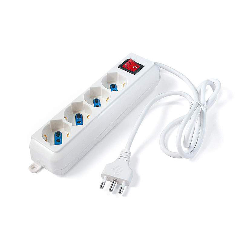 Multipresa bianca 4 posti Schuko/bivalente
