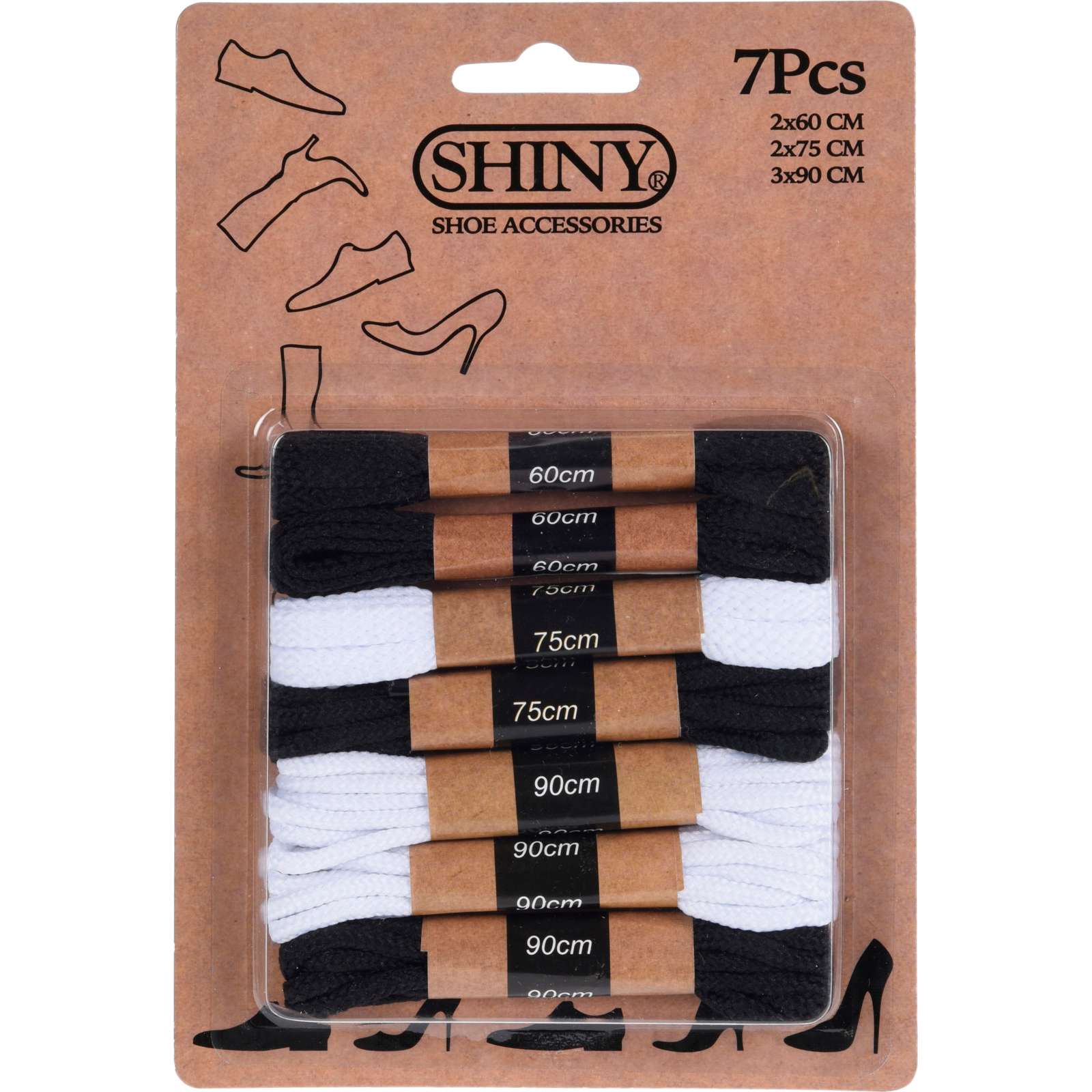 7 paia lacci scarpe in cotone