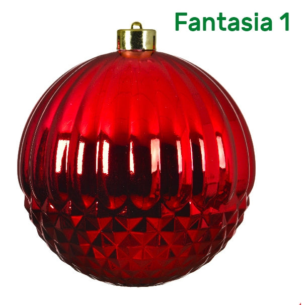 Palline di natale colore rosso Kaemingk 14 cm