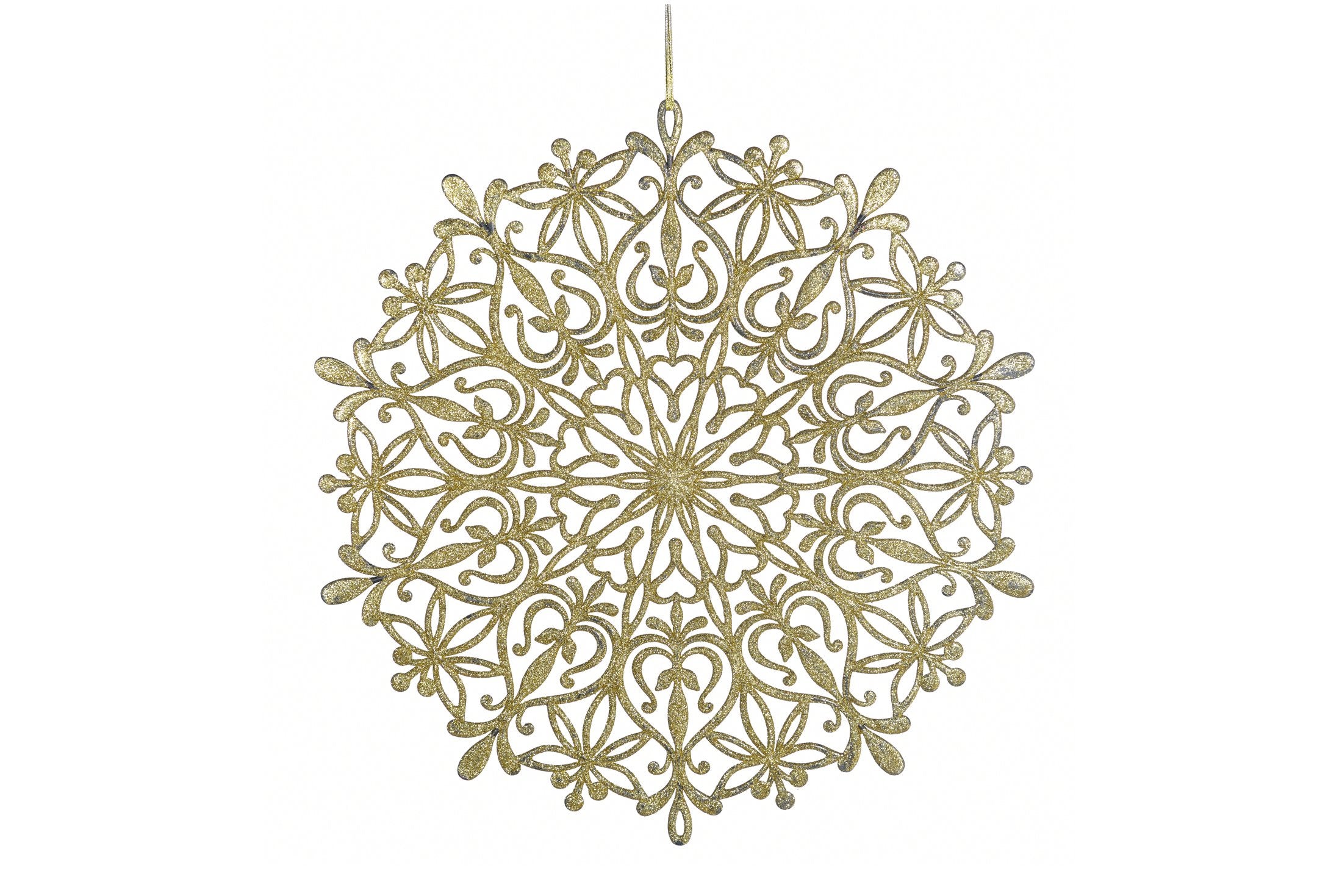 S.PIATTO IN PLASTICA GLITTERATO CM 39 ORO