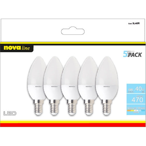 Set 5 Lampadine LED Oliva 6W E14 3