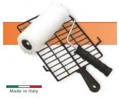 RULLO BIANCO 20 CM CON RETINA IN POLIESTERE