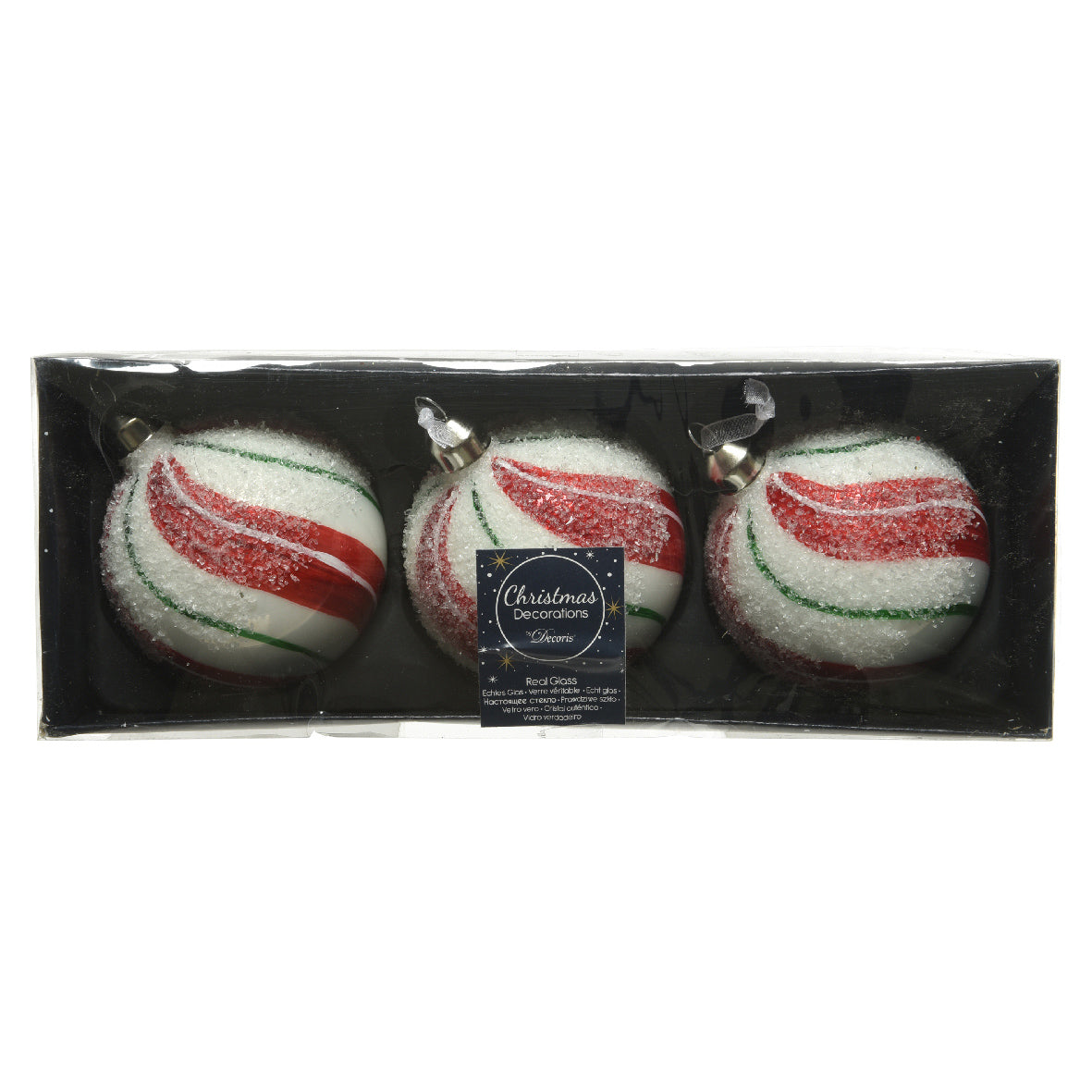 Set 3 palle di natale 8 cm