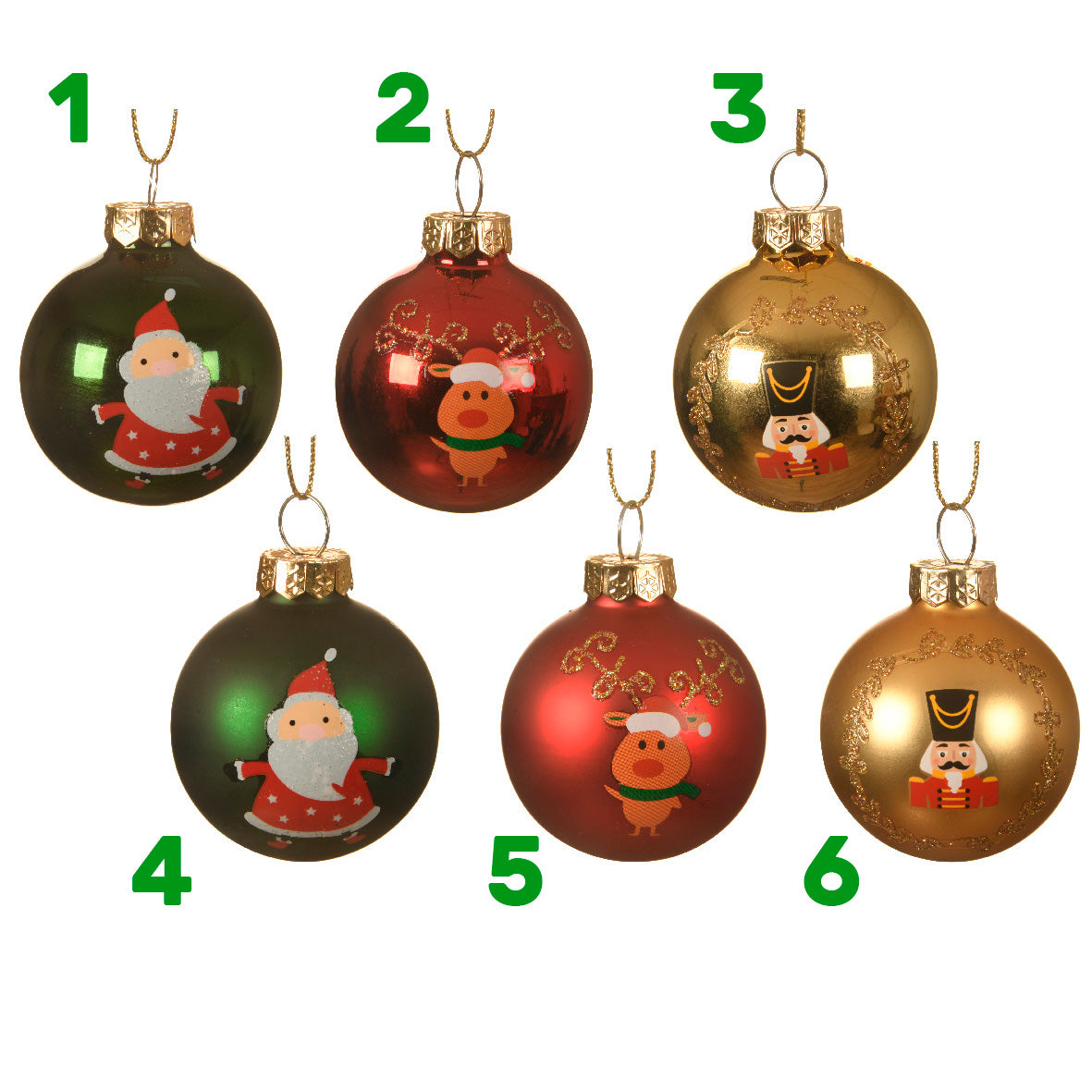 Pallina di natale in vetro decorato 4,5 cm