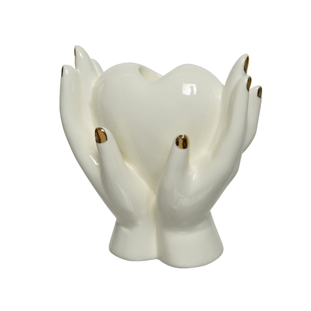 Portacandela cuore porcellana