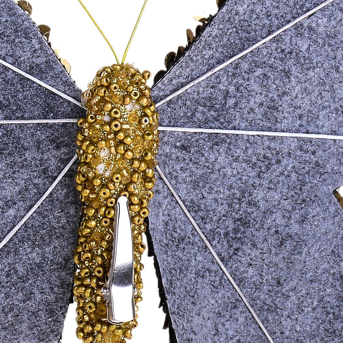 Farfalla pailette colore nero e oro 3
