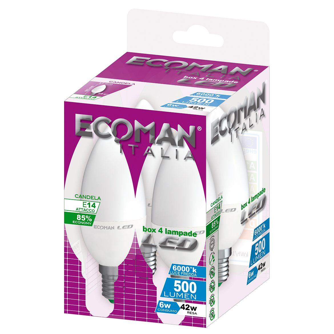 Lampadina LED mini candela 6W 3