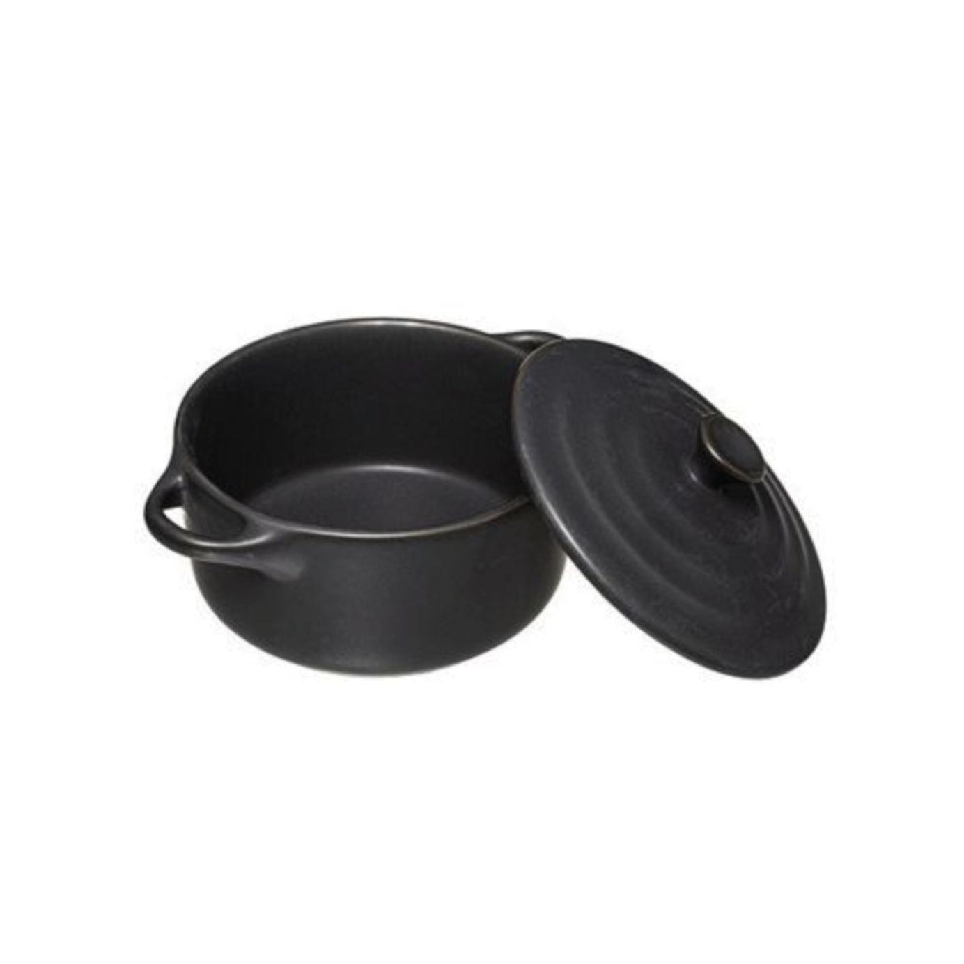 Mini casseruola in ceramica con coperchio 10 cm ‚Äì colore nero