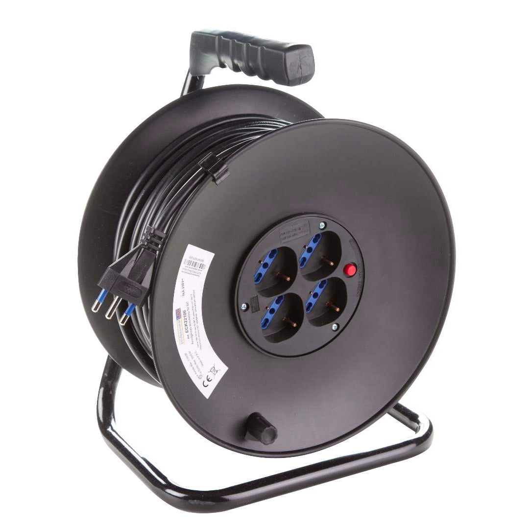 Avvolgicavo civile Schuko/Bivalente 50m