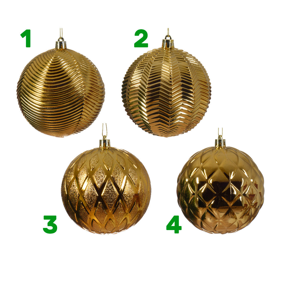 Pallina di natale in plastica 10 cm oro
