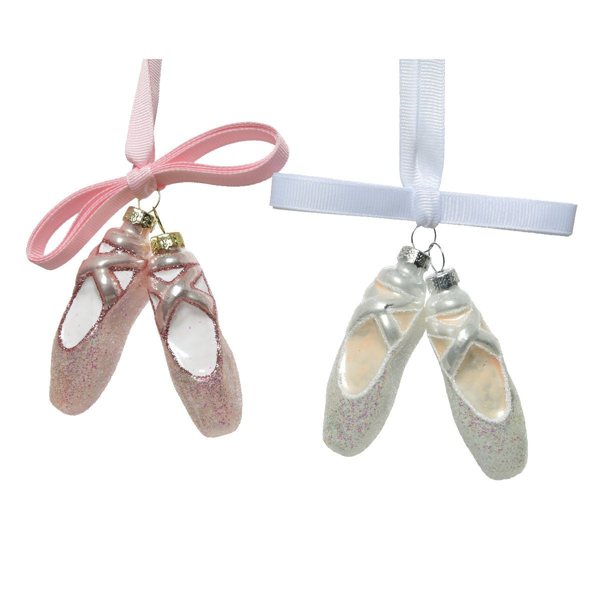 Pendagli scarpette bianco e rosa