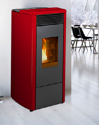 TERMOSTUFA RODI STEEL BORDEAUX 12,4 KW VENTILATA - AICO 09400001ABDX