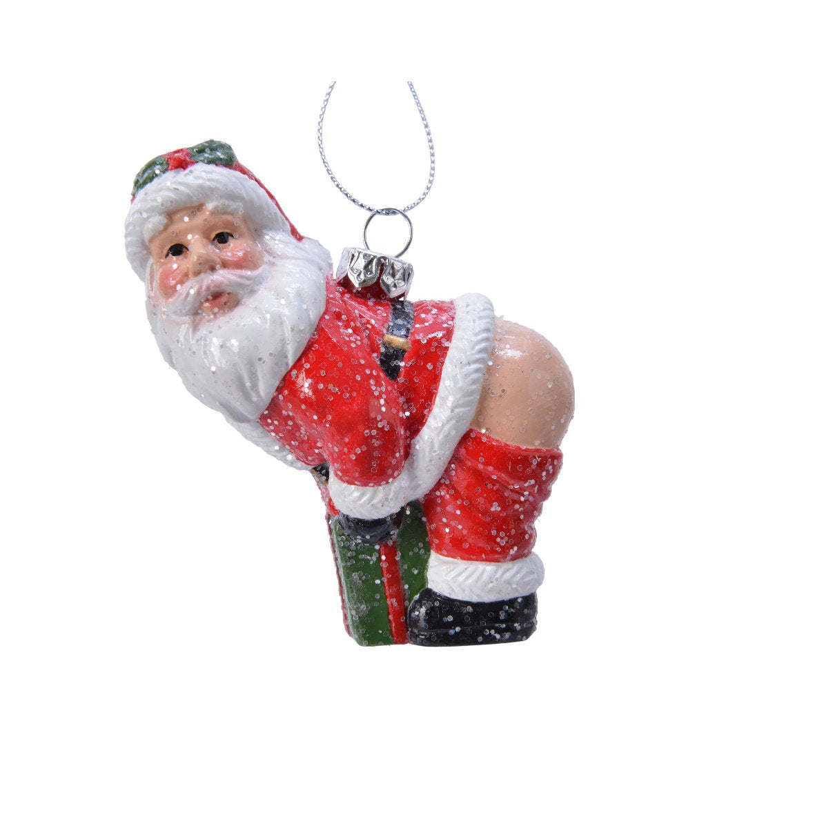 Appendino babbo natale con pantaloni abbassati